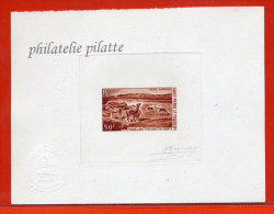 SAINT PIERRE ET MIQUELON PA N°44 EPREUVE D´ARTISTE CHEVAUX COULEUR EN BRUN ROUGE - Imperforates, Proofs & Errors