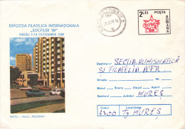 BACAU - "MOLDOVA" HOTEL , COVER STATIONERY, 1989,ROMANIA - Lettres & Documents