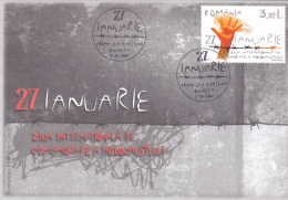 INTERNATIONAL DAY FOR THE COMEMORATION OF THE HOLOCAUST,COVER FDC,2007, ROMANIA - Judaika, Judentum