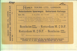 4444 BAD BENTHEIM, Eisenbahnkarte Bentheim - Rotterdam - Bad Bentheim