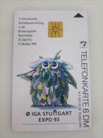 Germany Chip Phonecard,O520 02.93 Stuttgart Expo 93´ Owl ,used - O-Series : Séries Client