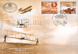 SERBIA And MONTENEGRO 2003 100 Years From Wright Brothers’ First Flight Set FDC - Nuovi