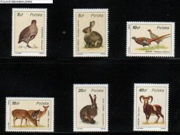 POLAND 1986 GAME HUNTED ANIMALS NHM Partridge Birds Rabbit Hare Pheasant Deer Mountain Sheep - Grey Partridge