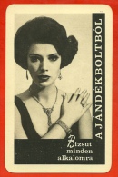 Petit Calendrier Publicitaire 1967 - Portrait De Femme Brune BIJOUX Joaillerie - PUB Publicité (Hongrie) - Small : 1961-70