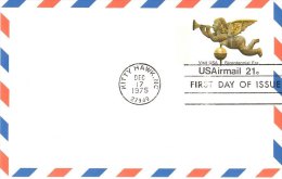 USA Unaddressed FDC 21c Airmail Visit USA Postal Stationery Card Postmarked Kitty Hawk NC Dec 17 1975 - 1961-80