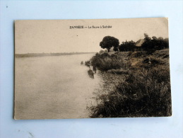 Carte Postale Ancienne : ZAMBEZE : Le Fleuve à Seshéké , Animé - Zambie