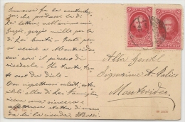 ARGENTINA - C/1910´s  Yvert # 153 X2 On POSTCARD From BUENOS AIRES To MONTEVIDEO - Cartas & Documentos