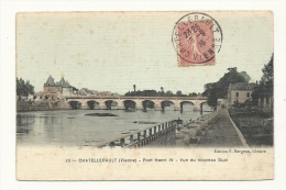 Cp, 86, Châtellerault, Pont Henri IV, Vue Du NOuveau Quai, Voyagée 1906 - Chatellerault