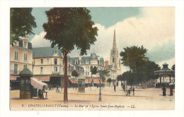 Cp, 86, Châtellerault, Le Mail Et L'Eglise St-Jean Baptiste, écrite - Chatellerault