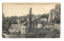 Cp, 86, La Roche-Posay-les-Bains, L'Eglise Et Le Moulin, Voyagée 1916 ? - La Roche Posay