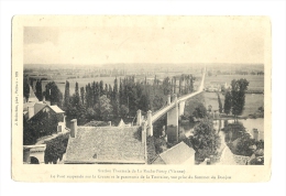 Cp, 86, La Roche-Posay, Le Pont Suspendu Sur La Creuse Et Le Panorama De La Touraine, Vue Prise Du Sommet Du Donjon - La Roche Posay