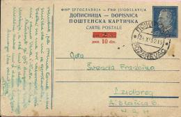 Carte Postale - Požarevac - Ludbreg, 1952., Yugoslavia - Covers & Documents