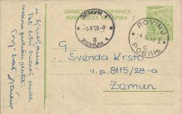 Carte Postale - Rovinj - Zemun, 1958., Yugoslavia - Covers & Documents