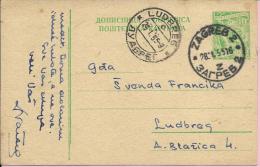 Carte Postale - Zagreb - Ludbreg, 1955., Yugoslavia - Brieven En Documenten