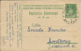 Carte Postale - Zagreb, 8.2.1949., Yugoslavia - Covers & Documents