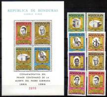 Honduras 1965 MISSIONARY TO INDIANS + S/S SC#C369-76a CV.$27.70 MNH RELIGION - Indios Americanas