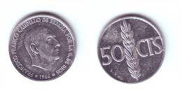 Spain 50 Centimos 1966 (73) Gaudillo Franco - 50 Centimos