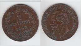 **** ITALIE - ITALIA - 2 CENTESIMI 1867 M VITTORIO EMANUELE II **** EN ACHAT IMMEDIAT !!! - 1861-1878 : Victor Emmanuel II