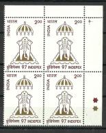 INDIA, 1996, INDEPEX 97, International Stamp Exhibition, New Delhi, Block Of 4, With Traffic Lights, MNH, (**) - Neufs