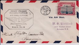 USA - 1930  - POSTE AERIENNE - ENVELOPPE AIRMAIL De JANESVILLE ( WISCONSIN ) - FIRST FLIGHT INAUGURATING - C.A.M. 9 - 1c. 1918-1940 Briefe U. Dokumente