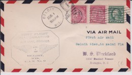 USA - 1930  - POSTE AERIENNE - ENVELOPPE AIRMAIL De BELOIT ( WISCONSIN ) - FIRST FLIGHT INAUGURATING - C.A.M. 9 - 1c. 1918-1940 Covers