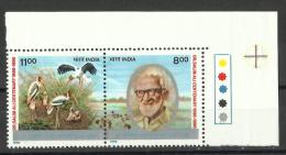 INDIA, 1996,Birth Centenary Of Dr Salim Moizuddin Abdul Ali, Ornithologist, Ecologist,  Setenant  2 V, T/Ls,  MNH, (**) - Neufs