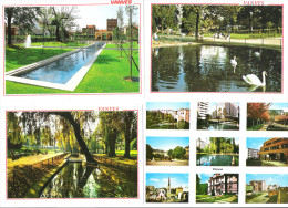 Lot 4 Cartes - 92 - VANVES - Aspects Ville Multivues Parc Frédéric Pic Square Jarrousse Cygne - Vanves