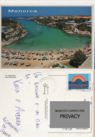 Cart725 Menorca, Isole Baleari, Cala Santandria, Mare, Spiaggia, Ombrelloni, Mare Cristallino, Affrancata, Viaggiata - Menorca