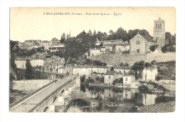 Cp, 86, L'Isle-Jourdain, Pont Saint-Sylvain, Eglise, écrite - L'Isle Jourdain