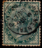 C0276 INDIA 1883, Experimental P O M166 On QV Stamp - 1882-1901 Impero