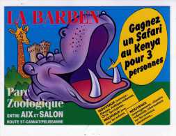 Carte Postale ZOO DE LA BARBEN Publicité GAGNEZ UN SAFARI  AU KENYA 1991  Hippopotame - Nijlpaarden