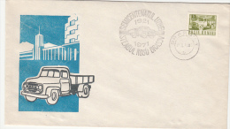 TRUCKS, ROMANIAN FACTORY- RED FLAG BRASOV, SPECIAL COVER, 1971, ROMANIA - Camions