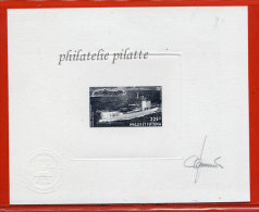 WALLIS ET FUTUNA N°548  EPREUVE D´ARTISTE BATEAU COULEUR EN NOIR - Geschnittene, Druckproben Und Abarten