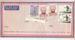 A2298 - INDIA Affrancatura Mista Su Busta  VG Polur-Torino  02-11-1992 - Cartas & Documentos