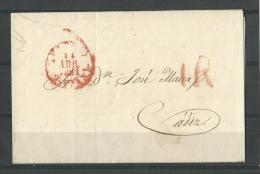 Espagne: Lettre De 1851 De  Madrid Vers Cadix - ...-1850 Vorphilatelie