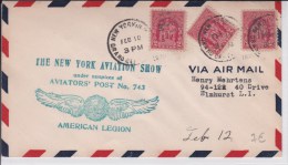 USA - 1930  - POSTE AERIENNE - ENVELOPPE AIRMAIL De NEW YORK  -  THE NEW YORK AVIATION SHOW - 1c. 1918-1940 Covers