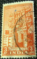 India 1949 Sanchi Stupa East Gate 3a - Used - Used Stamps