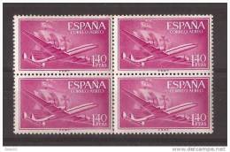 ES1174BL4-A321TA.Spain Espagne SUPER-CONSTELLATION Y NAO SANTA MARIA 1955/56.(Ed.1174**)sin Charnela LUJO  BLOQUE DE 4 - Nuovi