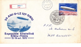 ZEPPELIN,STAMP EXPOSITION SIBIU - TIMIS,1979,ROMANIA - Zeppelines