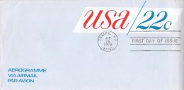 USA Unaddressed 22c Aerogramme FDC Postmarked Tempe AZ 16 Jan 1976 - 1961-80