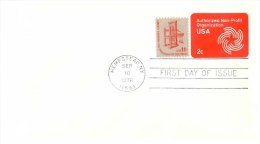USA Unaddressed 2c Non-profit Postal Stationery Envelope With Additional 11c Stamp Postmarked Hempstead NY 10 Sep 1976 - 1961-80