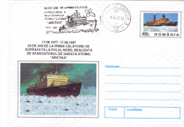 THE "ARKTIKA" ATOMIC ICE-BREAKER, COVER STATIONERY, UNUSED, 1997,ROMANIA - Atomo