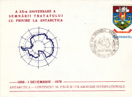 ANTARCTICA - CONTINENT OF PEACE AND INTERNATIONAL COLLABORATION,1979,ROMANIA - Traité Sur L'Antarctique