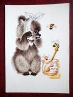 Bear - Bees - Honey - Illustration By L. M. Razgulyaeva - 1976 - Ukraine USSR - Unused - Osos