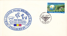 SVABARD, FIRST ROMANIAN POLAR EXPEDITION IN THE ARCTIC,1990, SPECIAL COVER, ROMANIA - Expediciones árticas