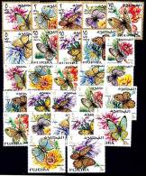 FUJEIRA  BUTTERFLIES On FLOWERS = SET OF 27 STAMPS MI# 159-185 VF MNH ** NEUF (DEB02) - Fujeira