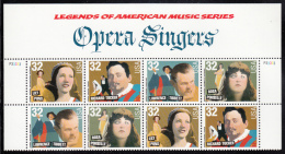 USA MNH Scott #3157a 2 Blocks Of 4 Different 32c Opera Singers - Blocchi & Strisce