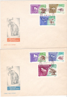 PREHISTORIC ANIMALS, 3X COVERS FDC, 1966, ROMANIA - Préhistoire