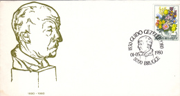 GUIDO GEZELLE, BELGIAN WRITER POET, SPECIAL COVER, 1980,BELGIUM - Covers & Documents