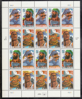 USA MNH Scott #3086a Sheet Of 5 Blocks/strips Of 4 32c Folk Heroes: Mighty Casey, Paul Bunyan, John Henry, Pecos Bill - Feuilles Complètes